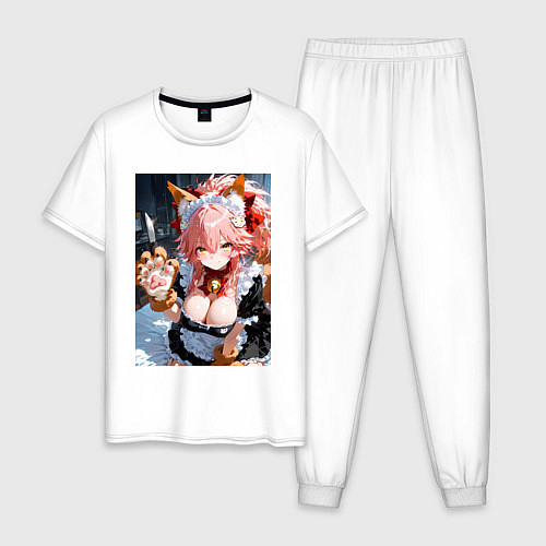 Мужская пижама Фейт Тамамо в костюме горничной / Белый – фото 1