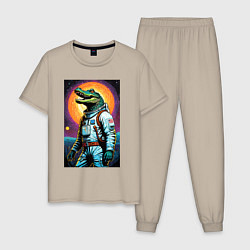 Мужская пижама Крокодил бравый космонавт - нейроарт