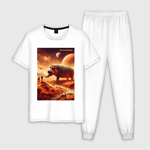 Мужская пижама Первая встреча - затерянная планета / Белый – фото 1