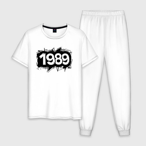 Мужская пижама Граффити 1989 / Белый – фото 1