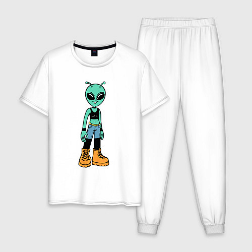 Мужская пижама Девочка инопланетянин / Белый – фото 1