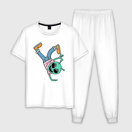 Мужская пижама Инопланетянин брейкдансер / Белый – фото 1