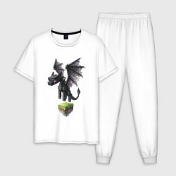 Пижама хлопковая мужская Ender Dragon, цвет: белый