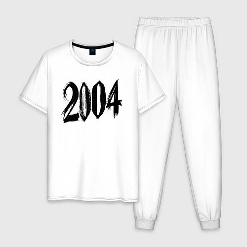 Мужская пижама 2004 штрихами / Белый – фото 1