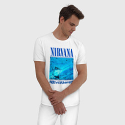 Пижама хлопковая мужская Nirvana nevermaind woter, цвет: белый — фото 2