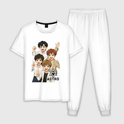 Пижама хлопковая мужская Astro аниме стиль, цвет: белый