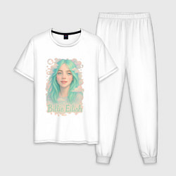 Мужская пижама Билли Айлиш с зелеными волосами