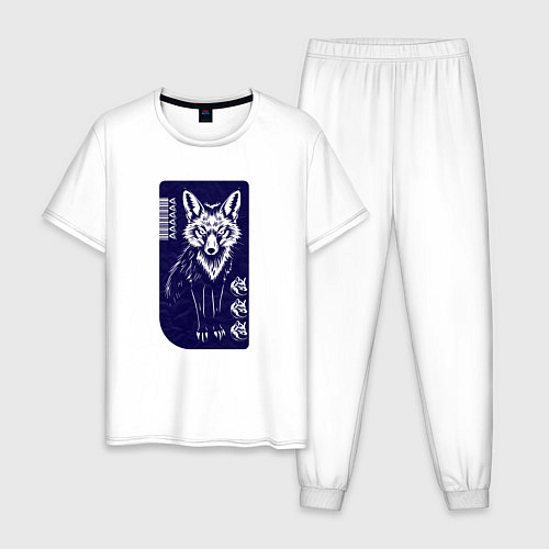 Мужская пижама Серьёзный лис / Белый – фото 1