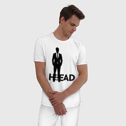 Пижама хлопковая мужская Руководитель в деловом костюме, цвет: белый — фото 2