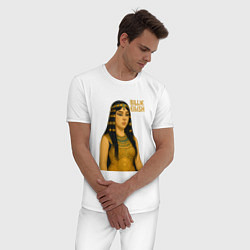 Пижама хлопковая мужская Билли Айлиш фараон, цвет: белый — фото 2