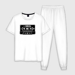 Пижама хлопковая мужская Нирвана аудиокассета, цвет: белый
