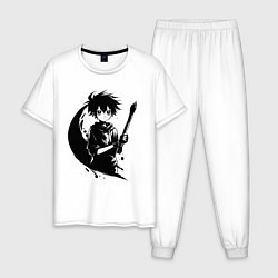 Пижама хлопковая мужская Художник с кистью аниме, цвет: белый
