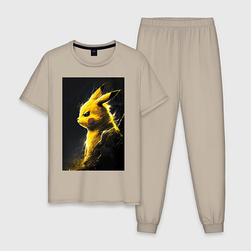 Мужская пижама Pikachu / Миндальный – фото 1