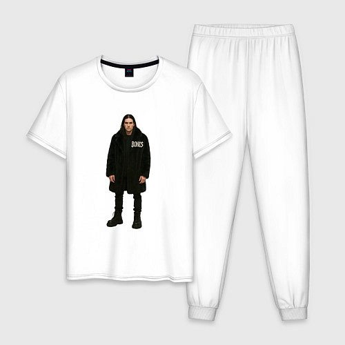 Мужская пижама Bones во весь рост / Белый – фото 1