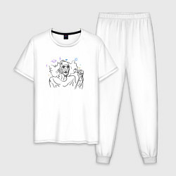 Пижама хлопковая мужская Бобби Либлинг - мем, цвет: белый