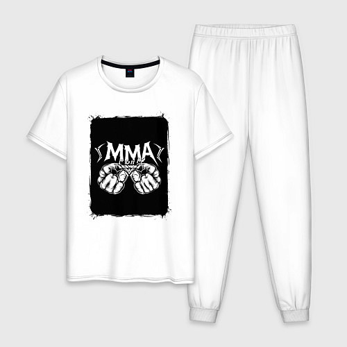 Мужская пижама Сила кулаков ММА / Белый – фото 1