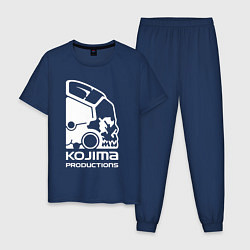 Пижама хлопковая мужская Кодзима продакшенс логотип, цвет: тёмно-синий