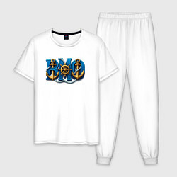 Мужская пижама ВМФ штурвал и якорь