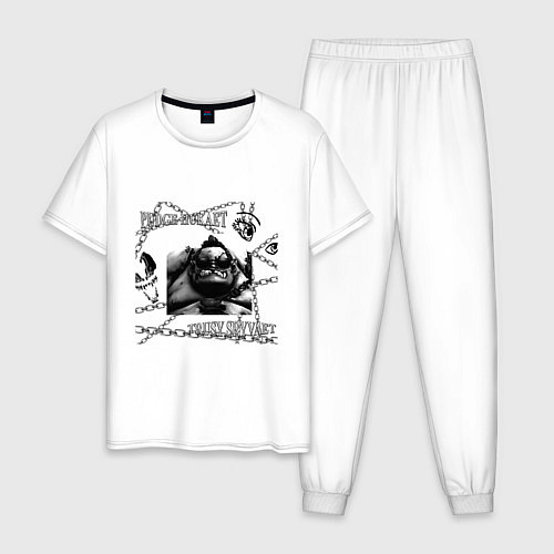 Мужская пижама Пудж дрейн няша / Белый – фото 1