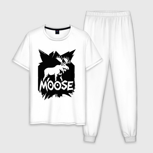 Мужская пижама Мощь лося / Белый – фото 1