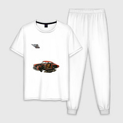 Мужская пижама Летающая машина, ретрофутуризм