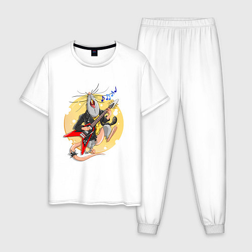 Мужская пижама Крысиный рок / Белый – фото 1