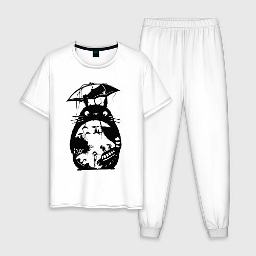 Мужская пижама Тоторо Мэй Сацуки котобус / Белый – фото 1
