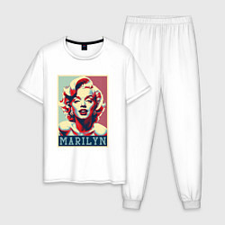 Пижама хлопковая мужская Marilyn, цвет: белый