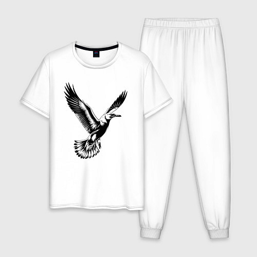 Мужская пижама Полет чайки / Белый – фото 1