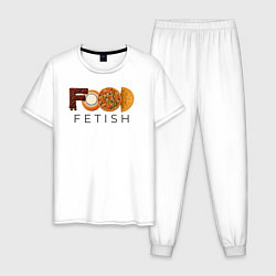 Пижама хлопковая мужская Food fetish, цвет: белый