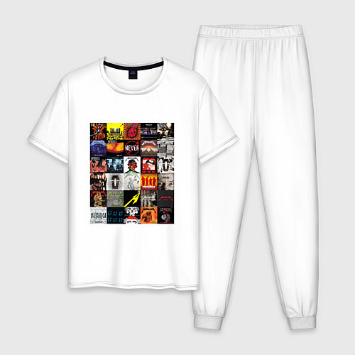 Мужская пижама Metallica - обложки / Белый – фото 1