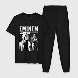 Пижама хлопковая мужская Eminem y2k, цвет: черный