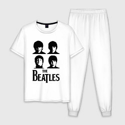 Пижама хлопковая мужская Beatles исполнители, цвет: белый