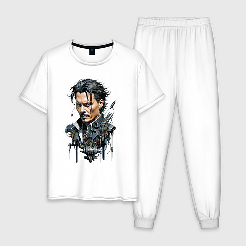 Мужская пижама Cyborg Johnny Depp / Белый – фото 1
