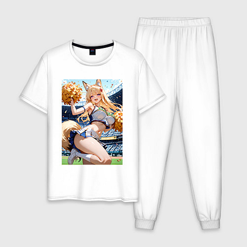 Мужская пижама Зажигательная болельщица / Белый – фото 1