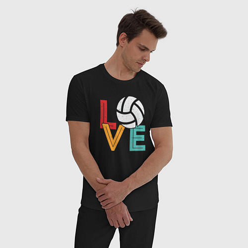 Мужская пижама Love volley / Черный – фото 3