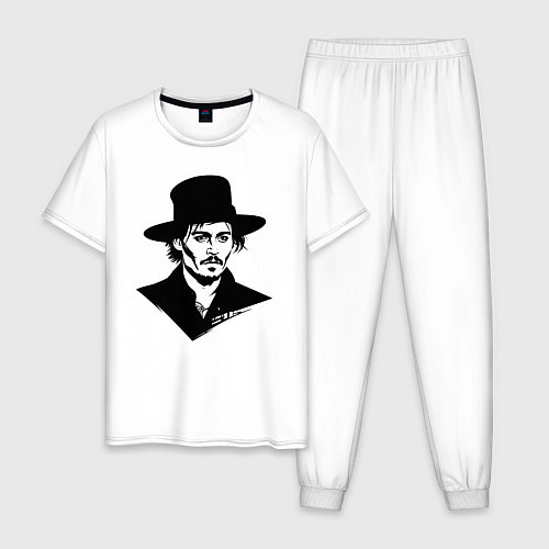 Мужская пижама Джонни Депп в шляпе / Белый – фото 1