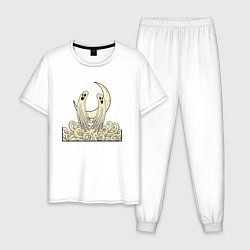 Пижама хлопковая мужская Два духа под луной, цвет: белый