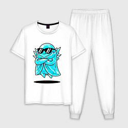 Пижама хлопковая мужская Ледяной призрак, цвет: белый