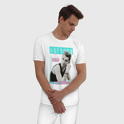 Пижама хлопковая мужская Depeche Mode Dave Gahan - 80s style, цвет: белый — фото 2
