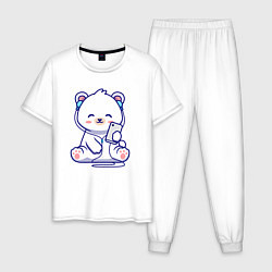 Мужская пижама Music white bear