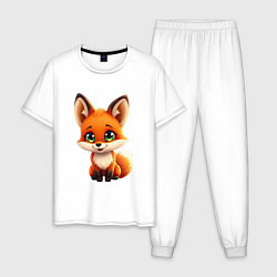 Мужская пижама Пушистая радость: Лисёнок в мультяшном стиле