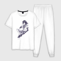 Пижама хлопковая мужская Данганронпа V3 - Кокичи Ома, цвет: белый