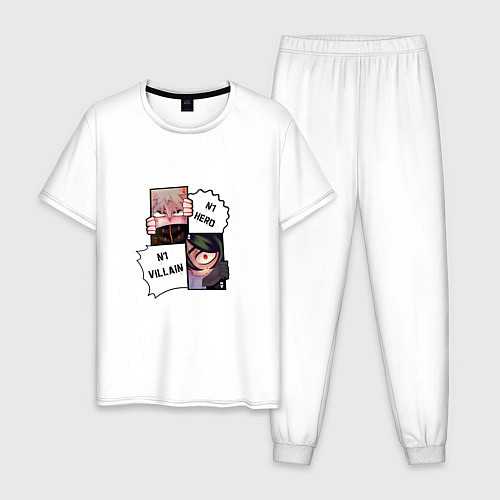Мужская пижама Герой и злодей / Белый – фото 1