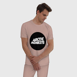 Пижама хлопковая мужская Arctic Monkeys Round цвета пыльно-розовый — фото 2