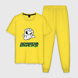Пижама хлопковая мужская HC Anaheim Ducks Art, цвет: желтый
