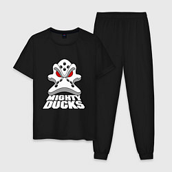 Пижама хлопковая мужская HC Anaheim Ducks, цвет: черный
