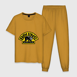 Пижама хлопковая мужская HC Boston Bruins Label, цвет: горчичный