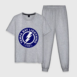 Пижама хлопковая мужская HC Tampa Bay Lightning, цвет: меланж