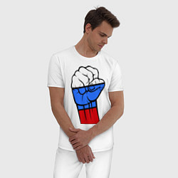 Пижама хлопковая мужская Русский дух, цвет: белый — фото 2